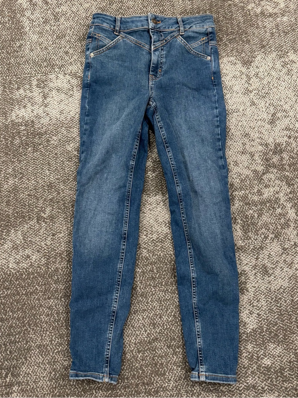 Free People We The Free Daybreak Blue Riley Mid Rise Denim Skinny Jeans Size 26